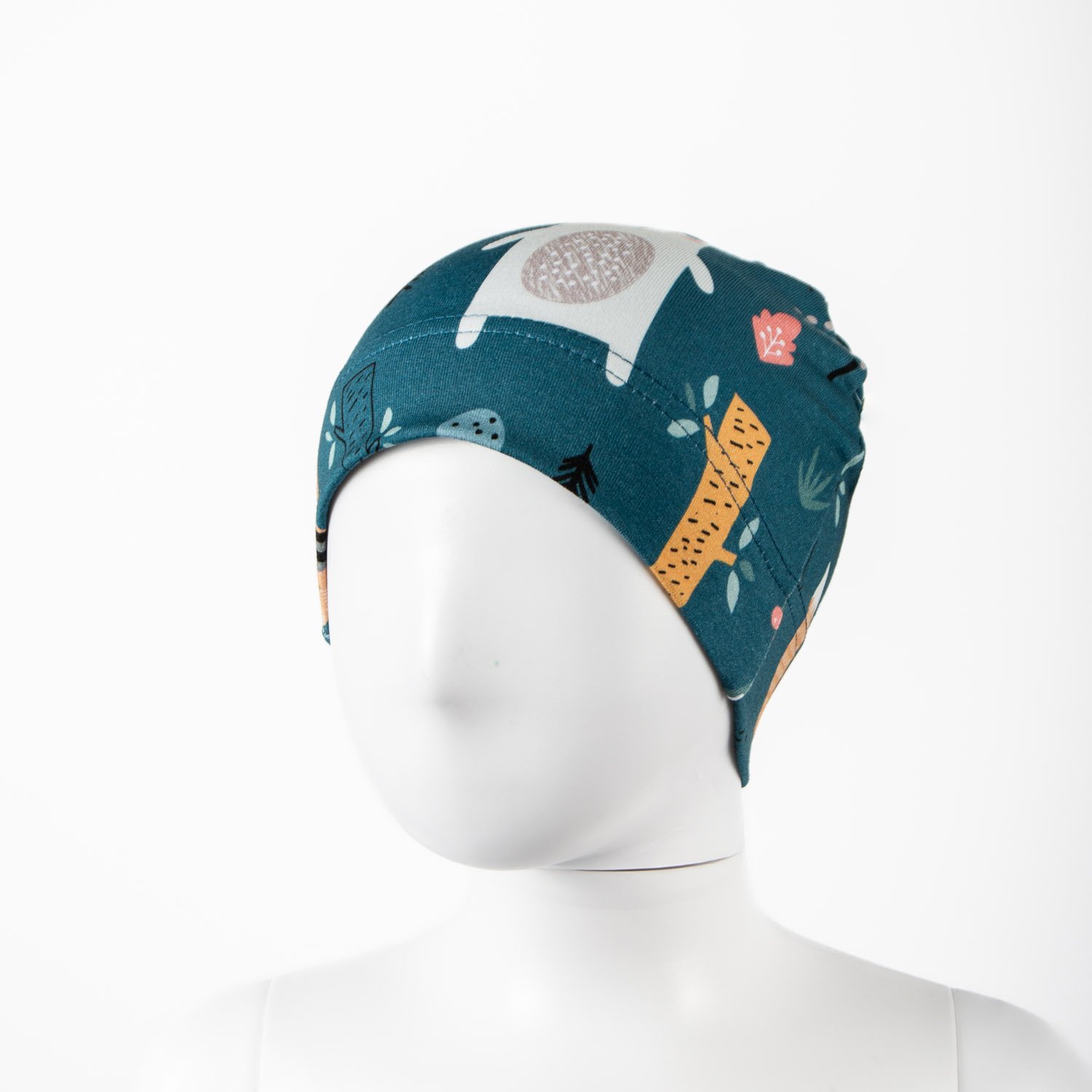 Dětská čepice - zvířátka na modré