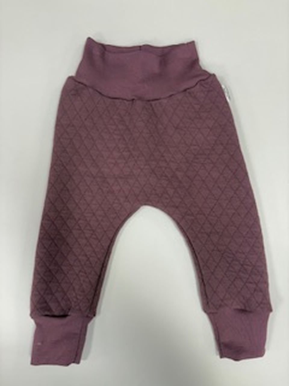 Fialové dětské tepláky s prošíváním